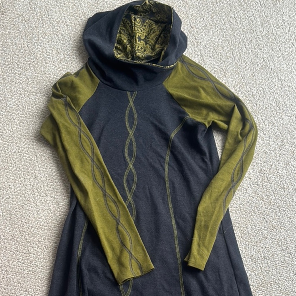 Stylish Olive and Charcoal Women's Sweater Dress